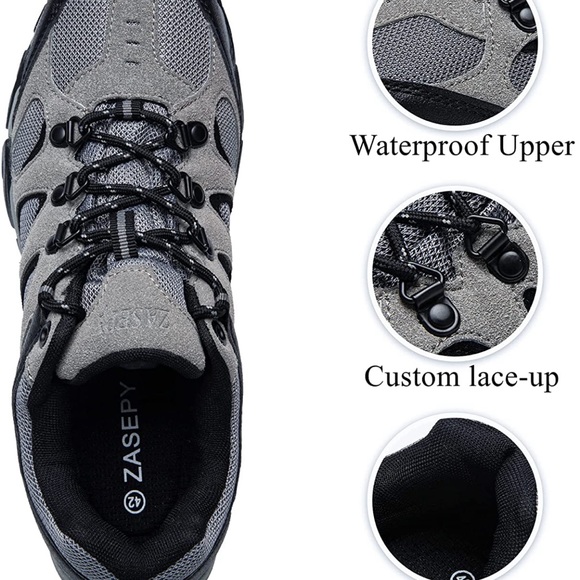 Zasepy imported mens waterproof hiking shoes.   NWOT.  Size 42 or US 8.5 - Picture 7 of 10